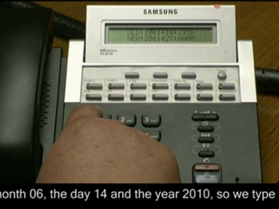 changing the date/time ~ Samsung Telephone Systems