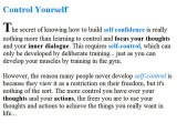 Developing Self-Confidence by Essentially Being Your Self