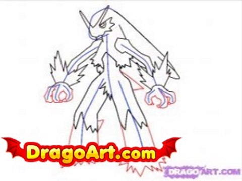 How to draw Blaziken, step by step