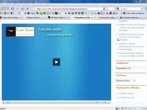 Installer le plugin wordTube et JW Player pour WordPress