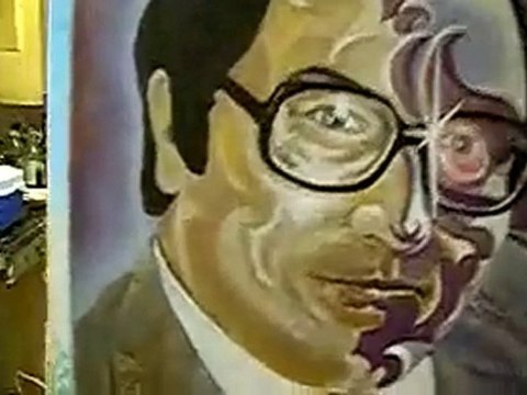 Claude Poitevin 1/3 peintre sculpteur en atelier