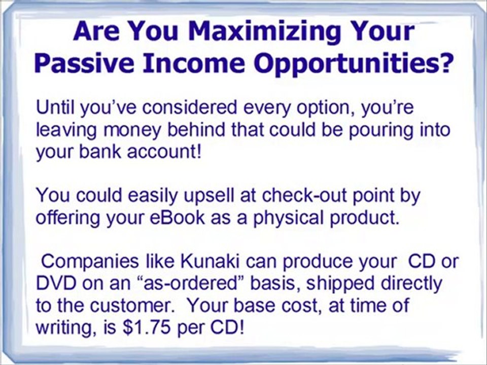Passive Income Opportunities