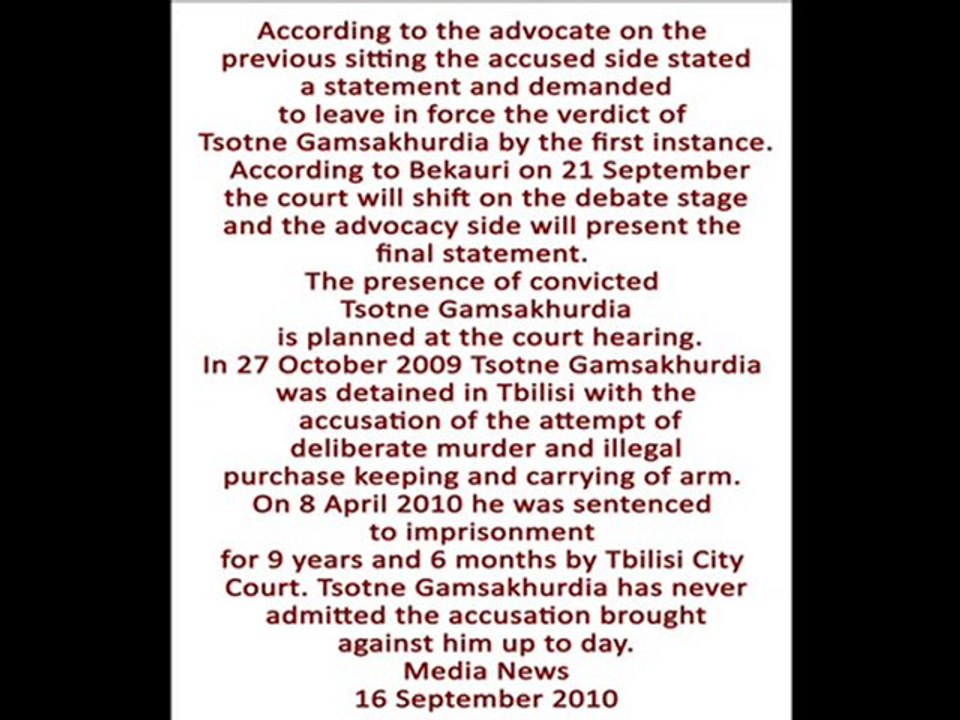 TSOTNE GAMSAKHURDIA’S TRIAL PROCESS