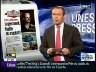 BFMTV:La Une de Libération : "Logement - halte au racket !"