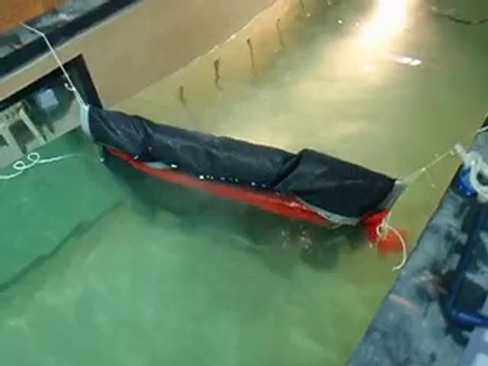 Essai en bassin filet travaux sous marin 2