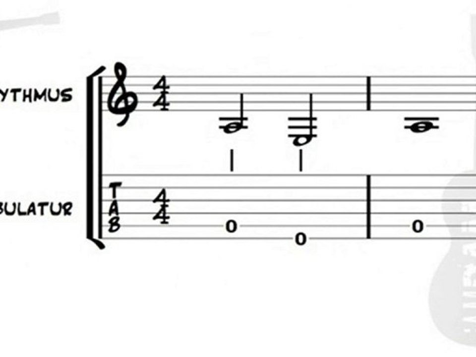 Tabulatur, Rhythmus und Noten