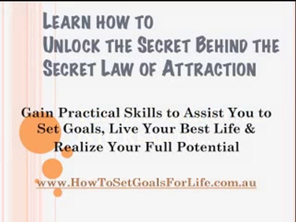 Australian Goal Achievement Workshop, Goal Mapping course