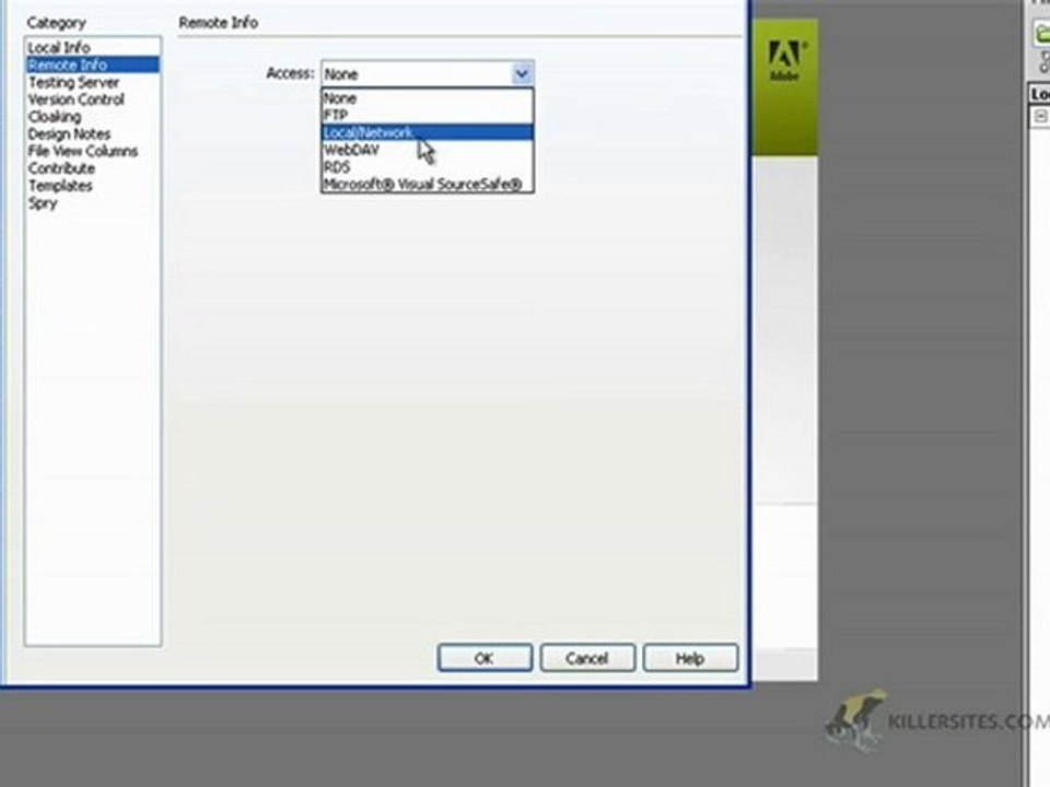 Dreamweaver CS4  The Site Definition Tool