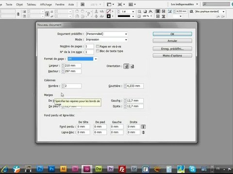 Tutoriel Indesign CS5 : Création d'un nouveau document