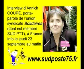Interview Annick Coupé le 23/09 au matin