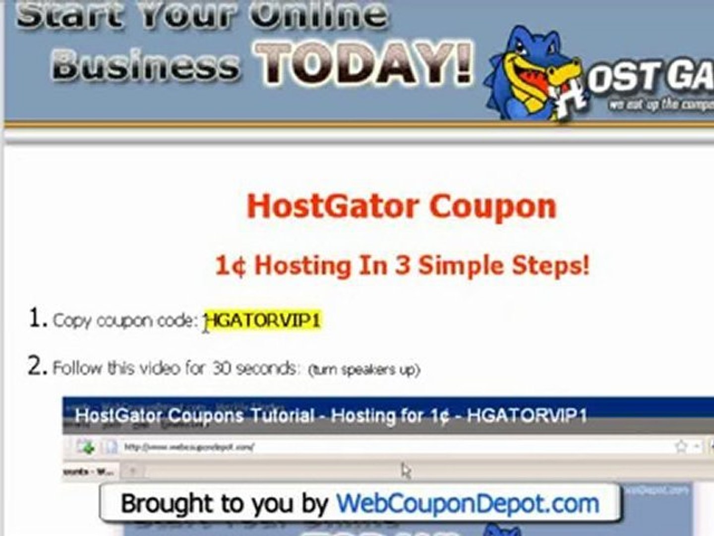 ⁣(Hostgator Tutorial) - Web Hosting Coupon Codes - HGATORVIP1