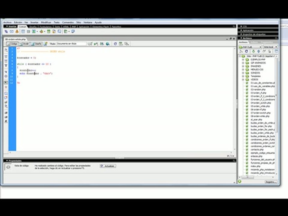 APRENDIENDO PHP - ORDEN WHILE