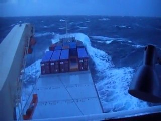 Cargo vessel in heavy conditions