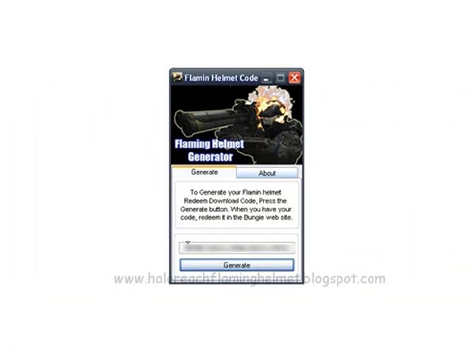 Halo Reach Flaming Helmet Free Code Generator