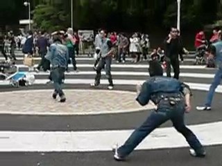 Les rockers à Harajuku.