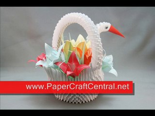 3D Origami Swan Basket