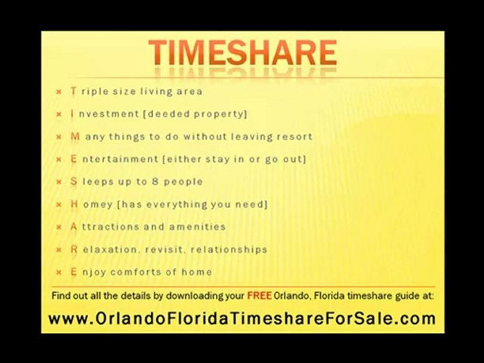 Guide- Orlando Florida Timeshares For Sale by Owner and Res