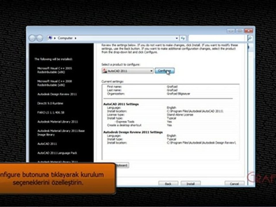 AutoCAD 2011 Kurulum