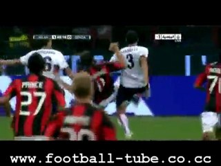 Ac Milan Vs Genoa ( 1 - 0 ) Ibrahimovich Goal 25-9-2010