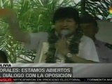 Evo Morales: Estamos abiertos al diálogo con la oposición
