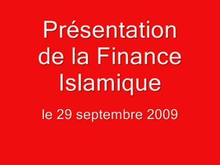 2009-09-29 - SCA RE_Finance Islamique