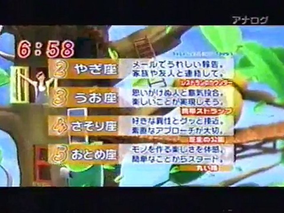 2010年9月28日（火）朝6時59分フジテレビ『めざましテレビ』の占い