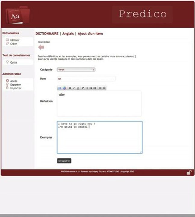 Prédico un dictionnaire + Quizz de langues et d'informatique