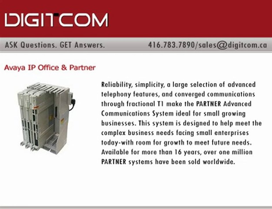 Avaya IP Office Partner | Digitcom.ca (Business Phone System