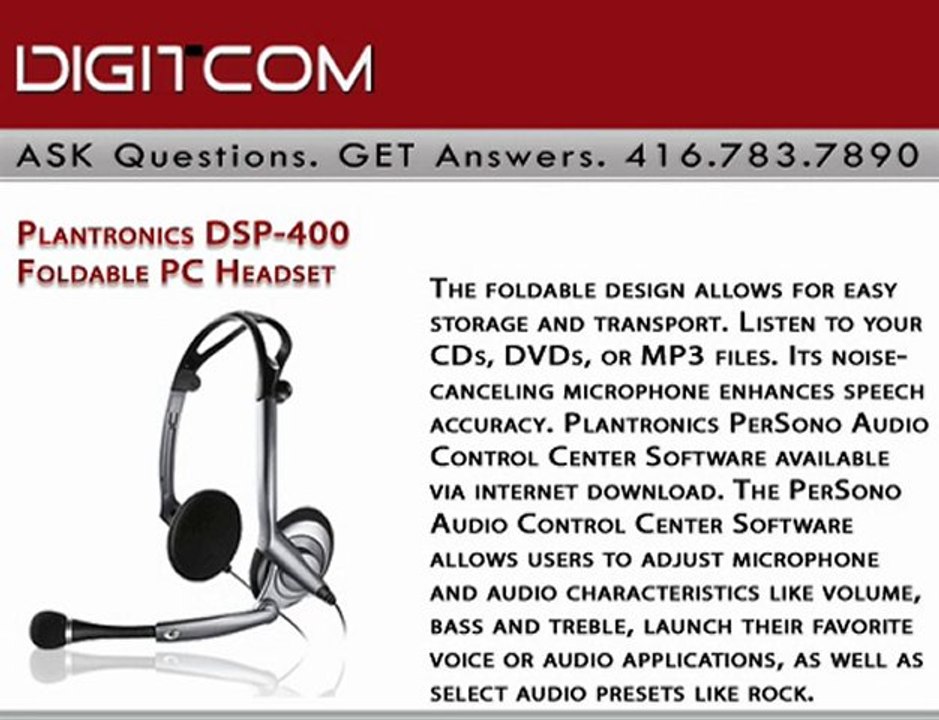 Plantronics DSP-400 Foldable PC Headset | Digitcom.ca (Busin