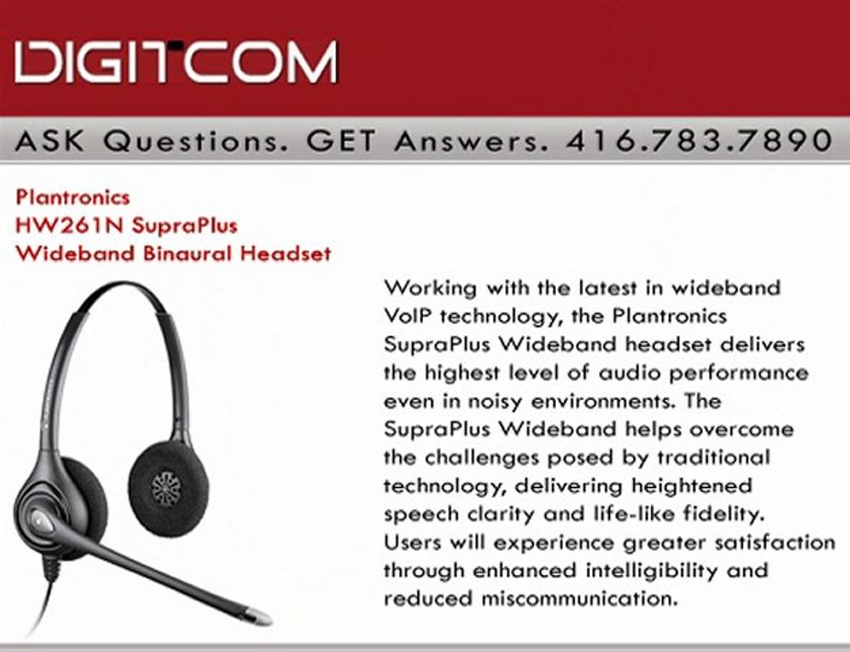 Plantronics HW261N SupraPlus Wideband | Digitcom.ca (Busines