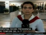 Argentina recibe presidencia pro tempore de G-77