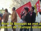 Le pont d'Avignon se met aux couleurs de l'Europe sociale