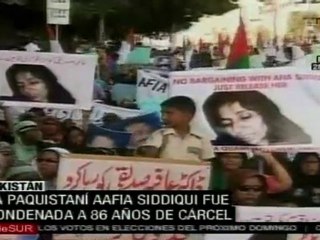 Protesta en Pakistán por detención de Aafia Siddiqui