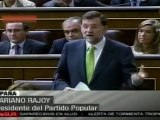 Rajoy interpela a Zapatero en el Congreso español