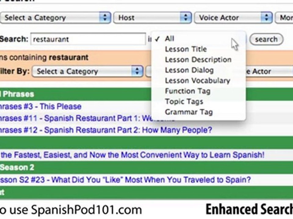 Spanish Tutorial Video 4: Search