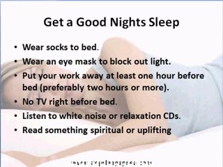 Tips to Get a Good Night Sleep