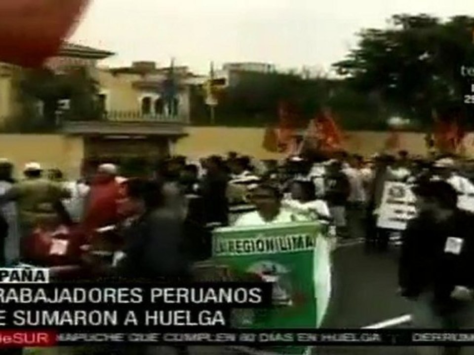 Peruanos residentes en España se suman a la huelga general