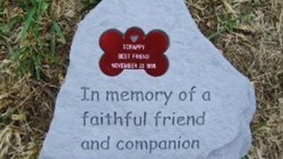 Pet Memorial Stone with Engraved Bone Tag-Deluxe