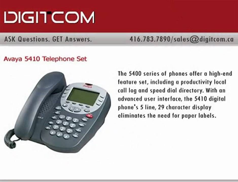 Avaya 5410 Telephone Set | Digitcom.ca (Business Phone Syste