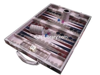 Geoffrey Parker Games Pink Water Snake & Crystal Backgammon