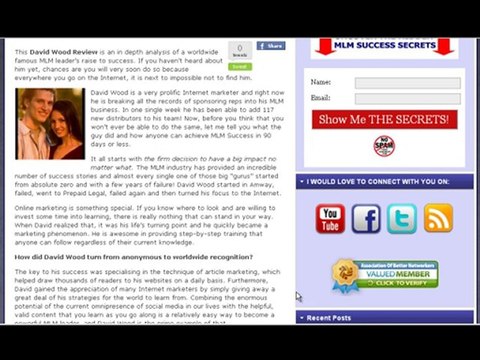 David Wood Review - MLM Prosperity Secrets