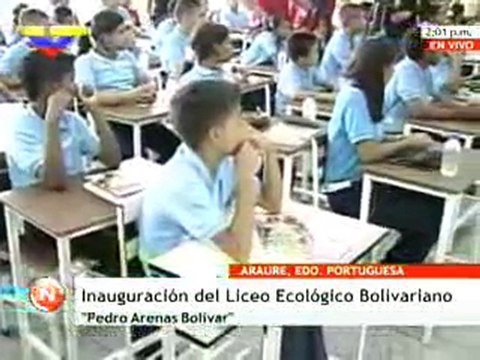 Presidente Chávez inauguró Liceo Ecológico Bolivariano Pedro