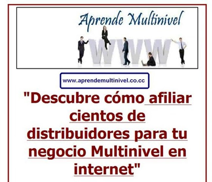 "Aprende Multinivel-Descubre como afiliar prospectos"