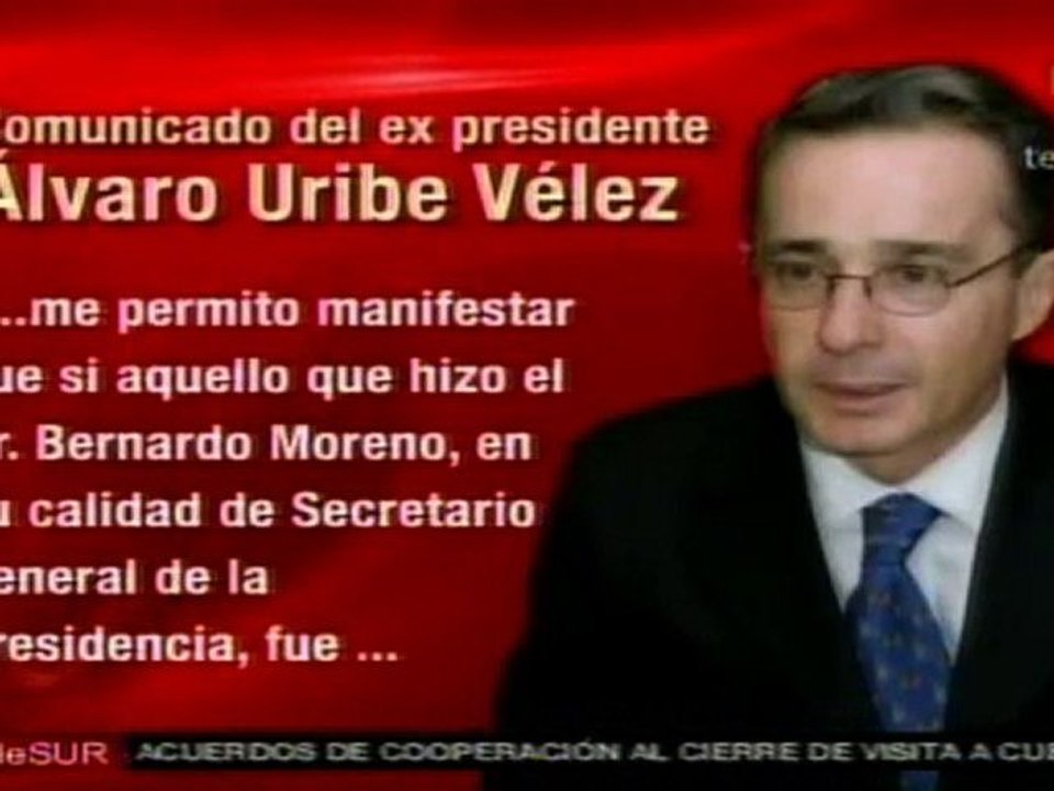 Uribe asume responsabilidad por actos de su ex secretario