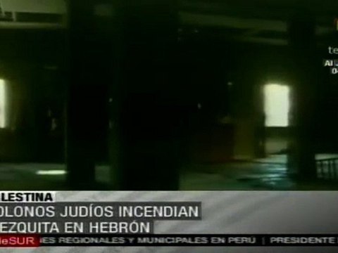 Colonos judíos incendian mezquita en Hebrón