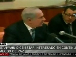 Benjamin Netanyahu dice estar interesado en continuar diálogo de paz
