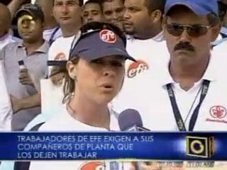 Protesta de trabajadores de Helados EFE