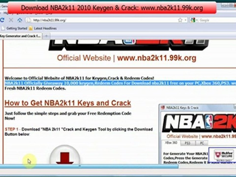 NBA 2k11 Crack+Keygen  Download free | october 2010