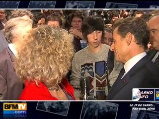 Sarko frime devant les étudiants en cinéma