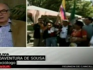 De Sousa: gobierno boliviano es un gobierno de movimientos sociales